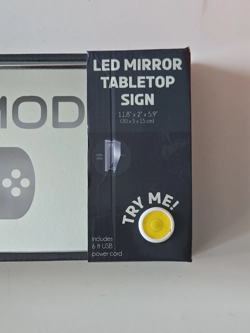 Game Mode LED Mirror Sign - Silver